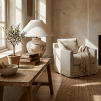 Calcina Whitewashed Ceramic Table Lamp