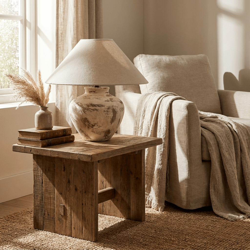 Calcina Whitewashed Ceramic Table Lamp