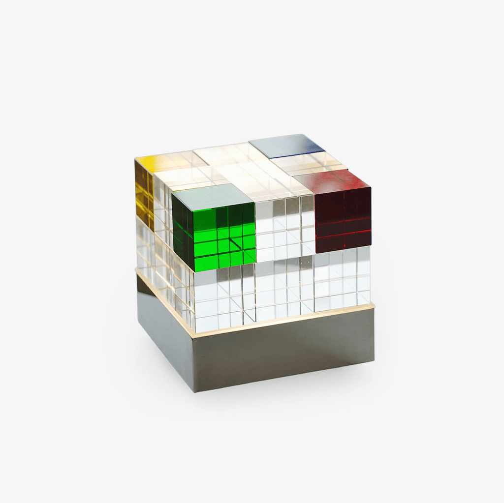 Colored Crystal Cube Table Lamp