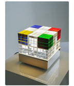 Colored Crystal Cube Table Lamp