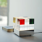 Colored Crystal Cube Table Lamp