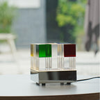Colored Crystal Cube Table Lamp