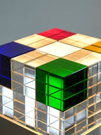 Colored Crystal Cube Table Lamp