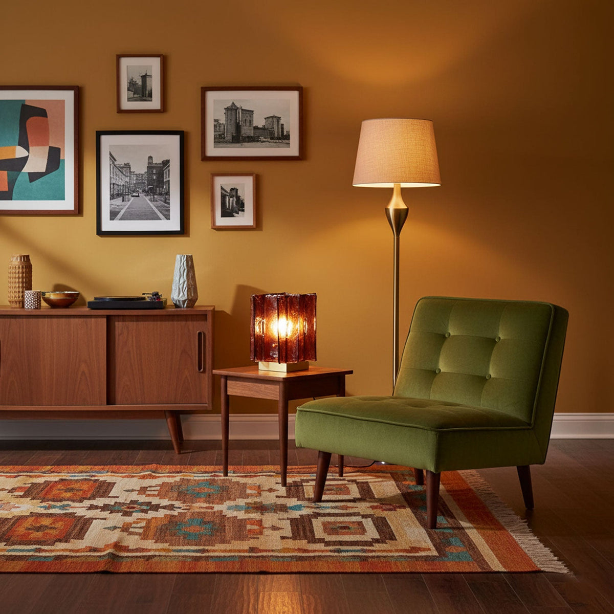 Amber Building Block Table Lamp