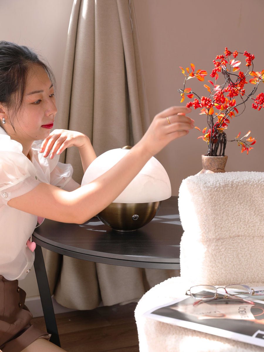 Luna Stone Mini Alabaster Table Lamp