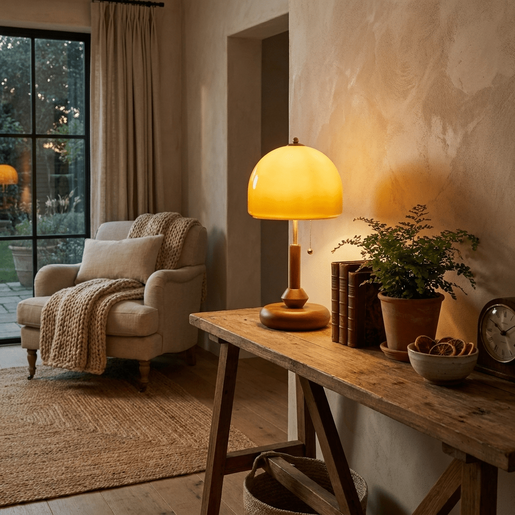 Dome Wooden Table Lamp