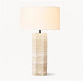 Travertine Column Table Lamp