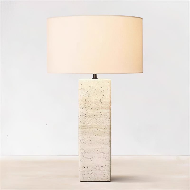 Travertine Column Table Lamp