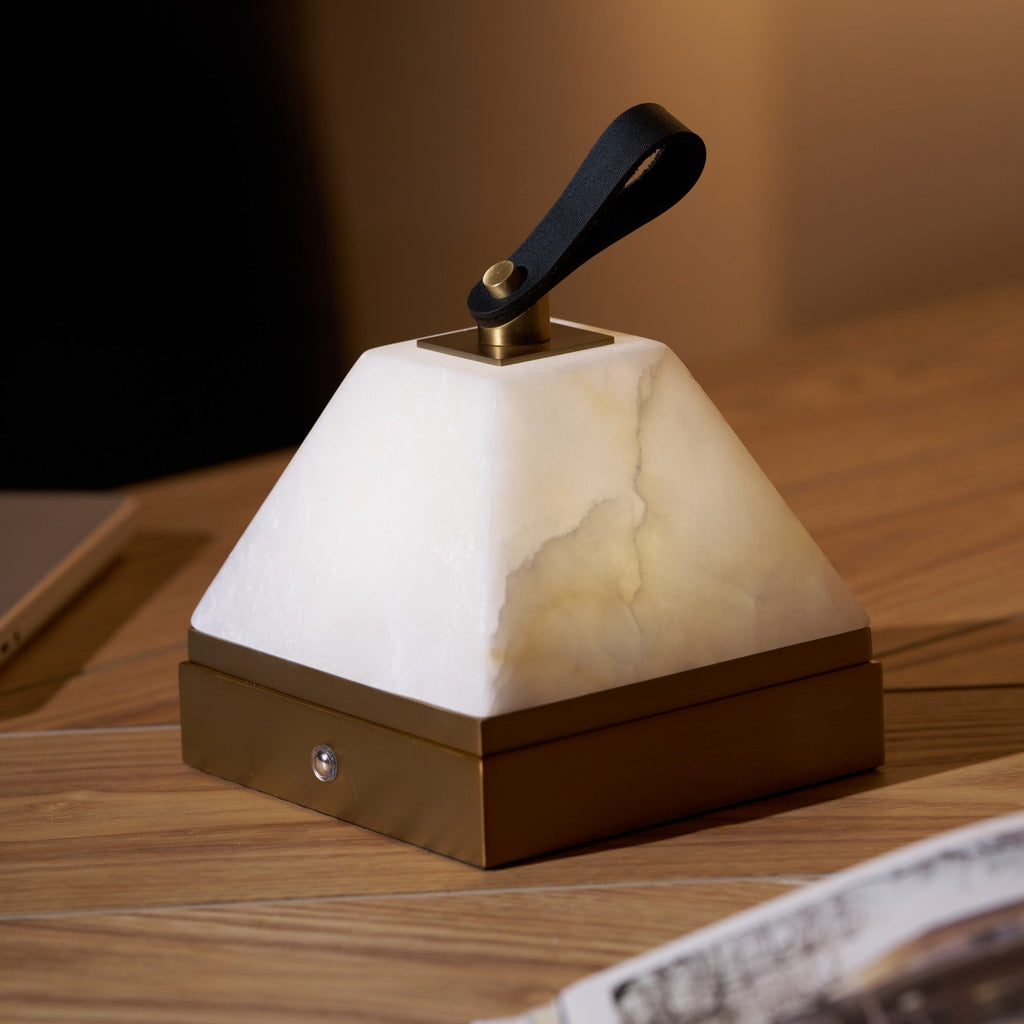 Luma Cube Alabaster Portable Lamp