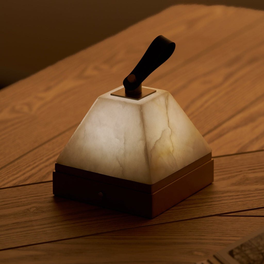 Luma Cube Alabaster Portable Lamp