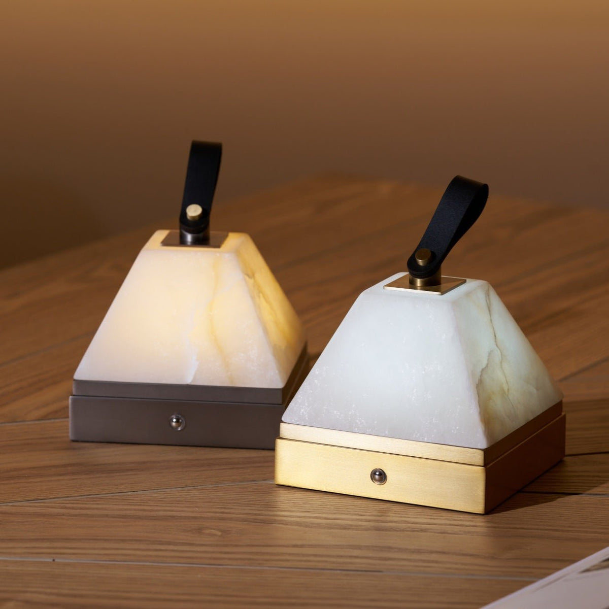 Luma Cube Alabaster Portable Lamp
