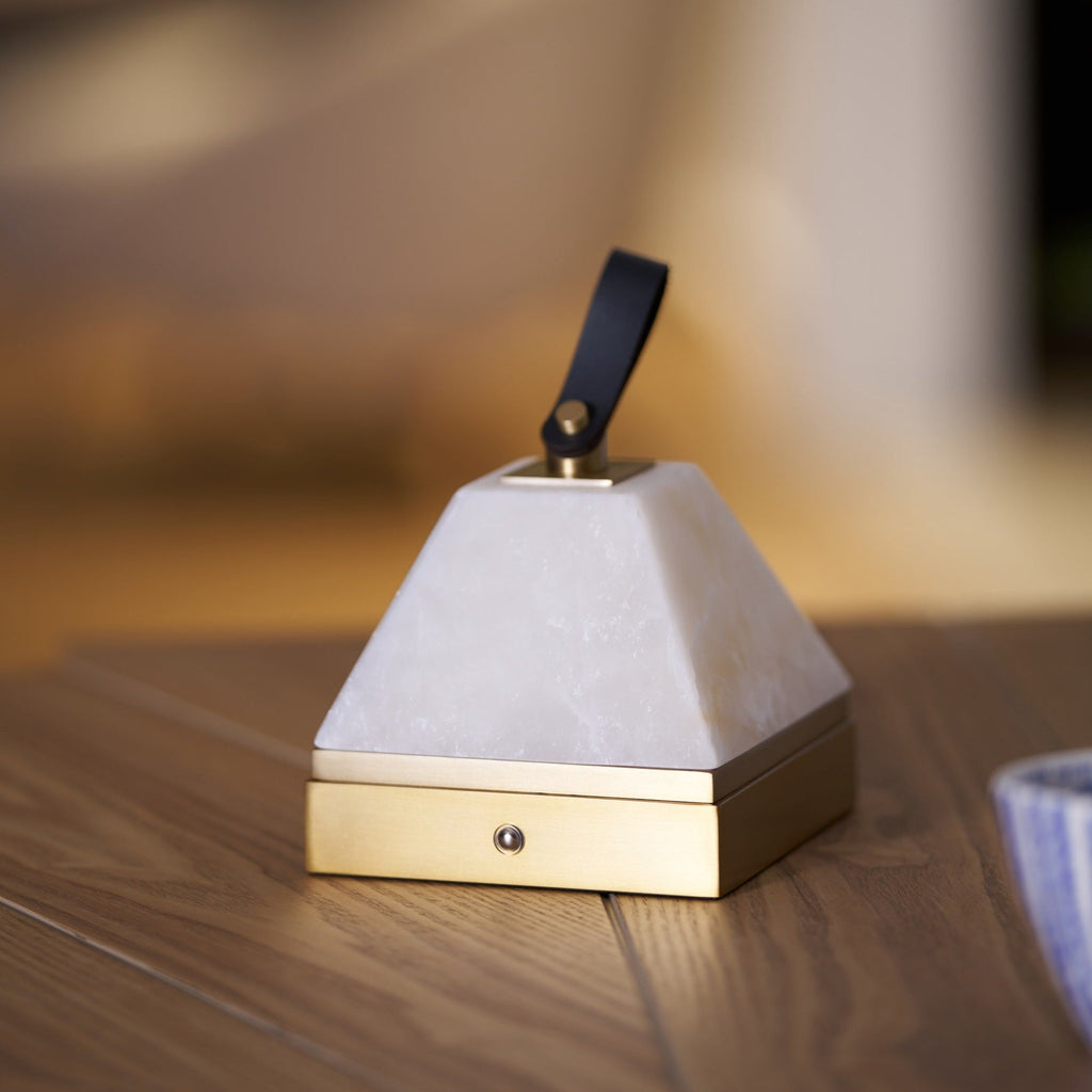 Luma Cube Alabaster Portable Lamp