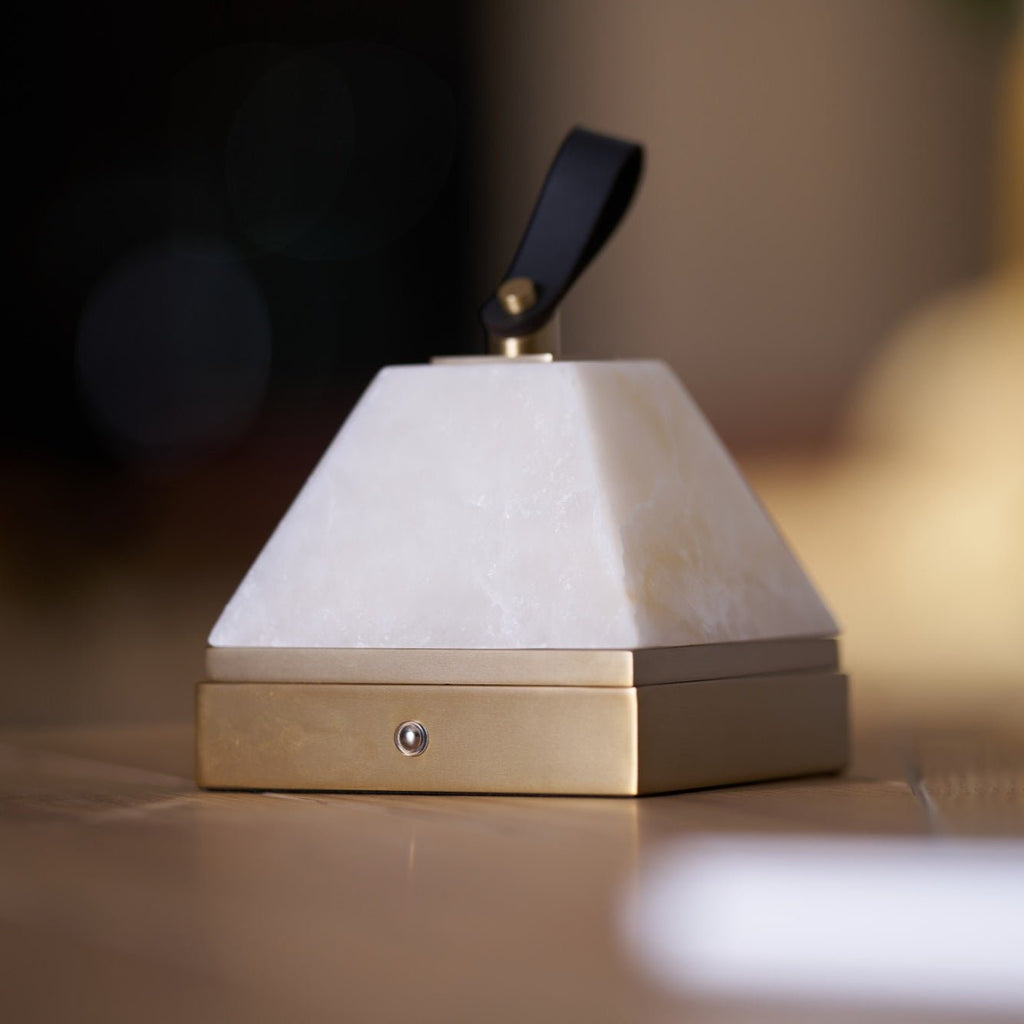 Luma Cube Alabaster Portable Lamp