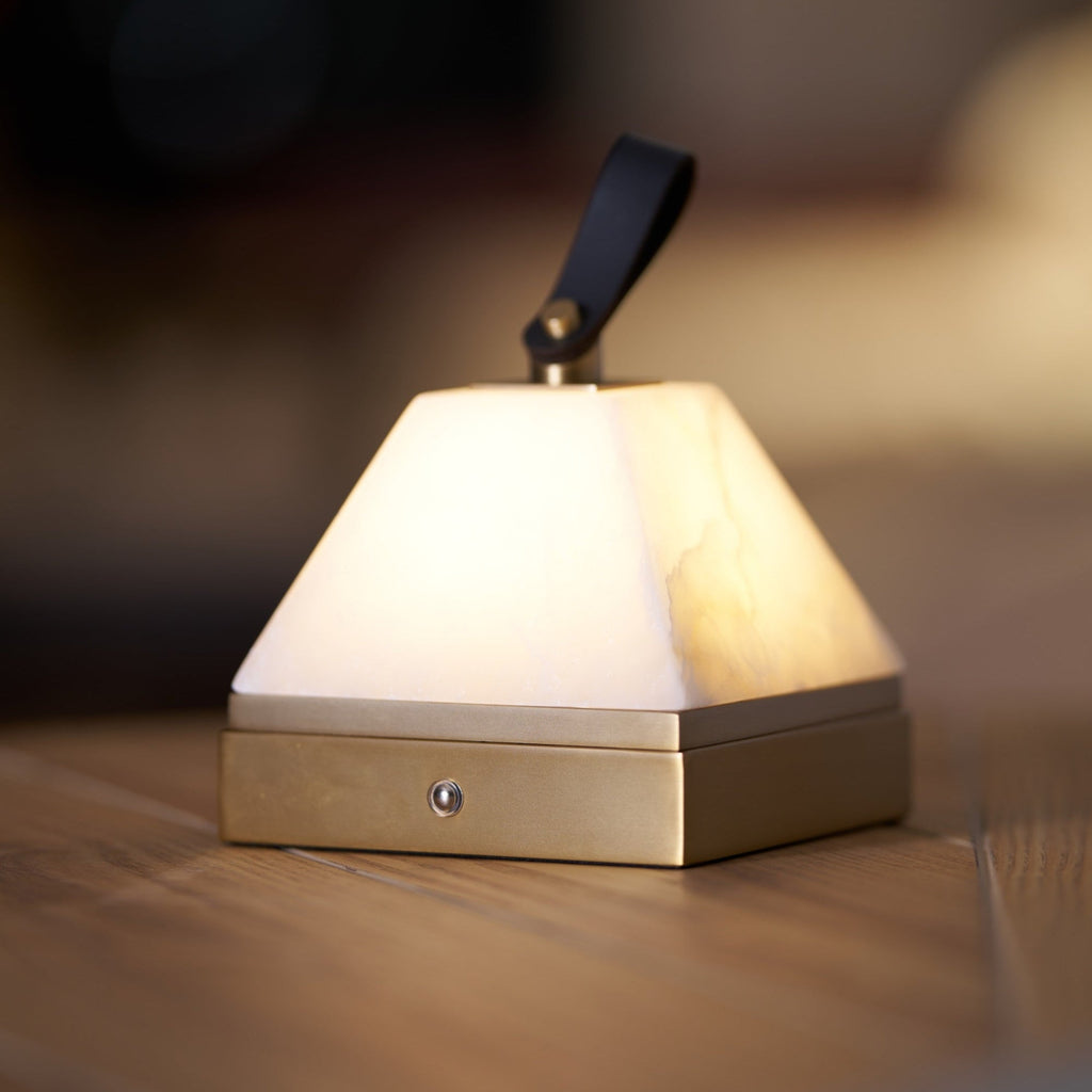 Luma Cube Alabaster Portable Lamp