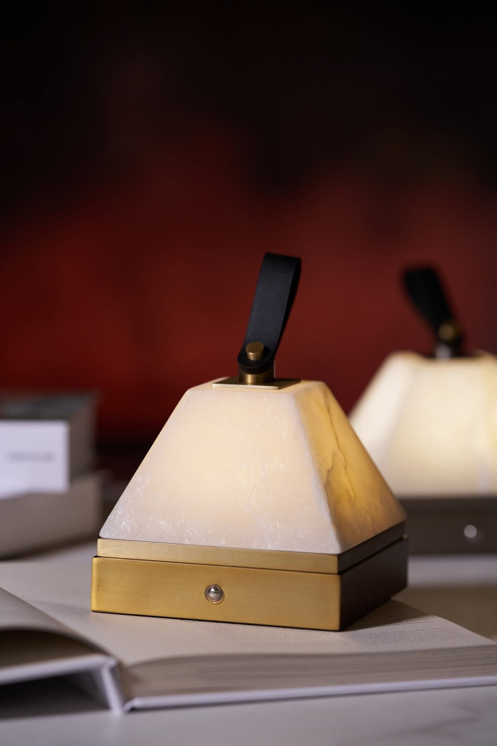 Luma Cube Alabaster Portable Lamp