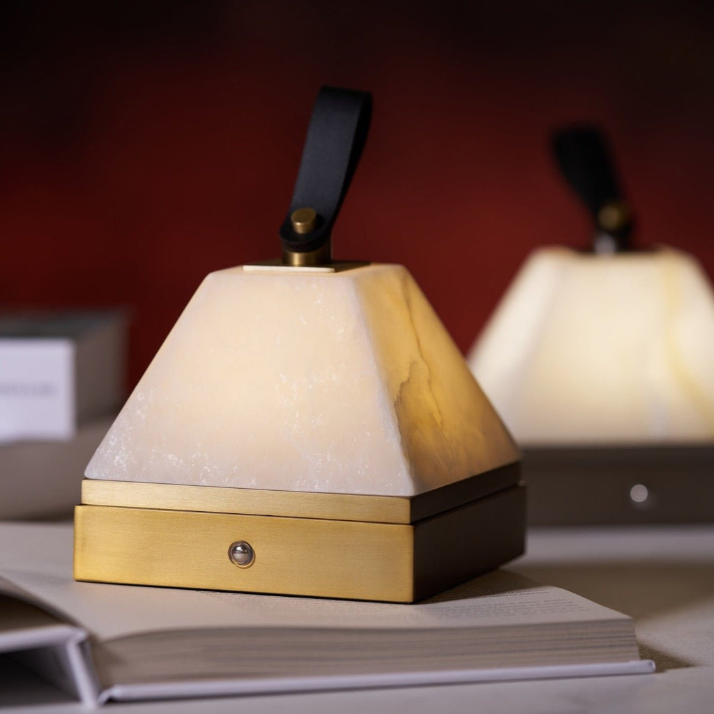 Luma Cube Alabaster Portable Lamp