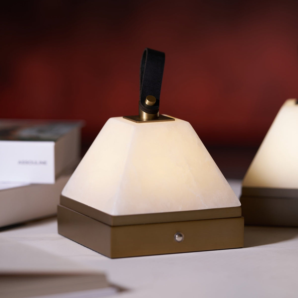 Luma Cube Alabaster Portable Lamp