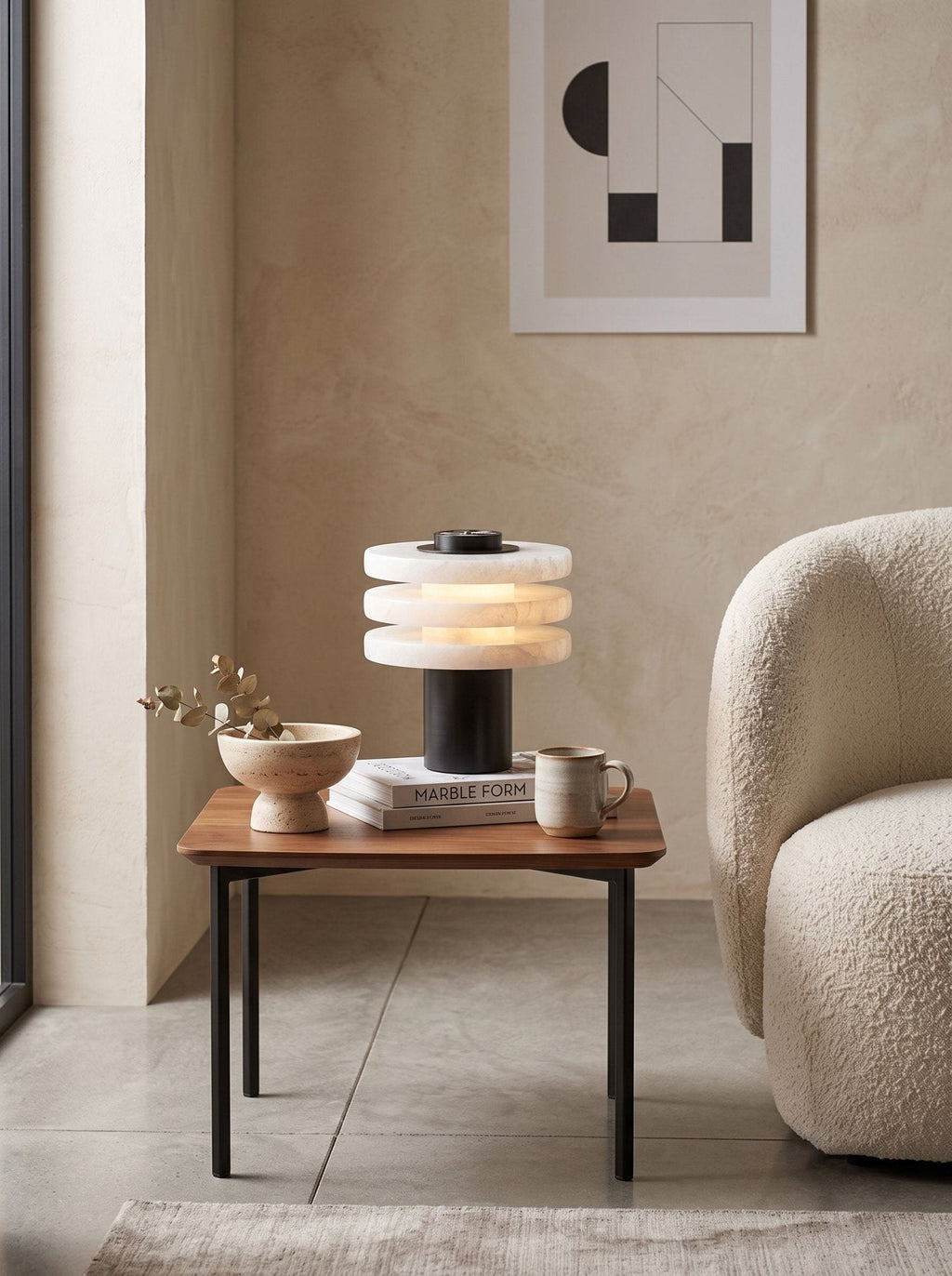 Tiered Obelisk Alabaster Table Lamp