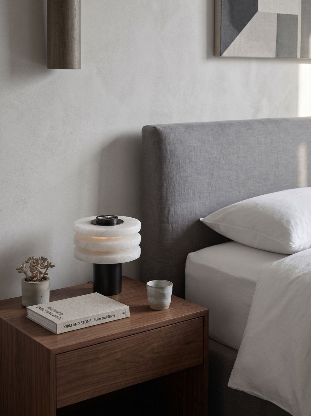 Tiered Obelisk Alabaster Table Lamp
