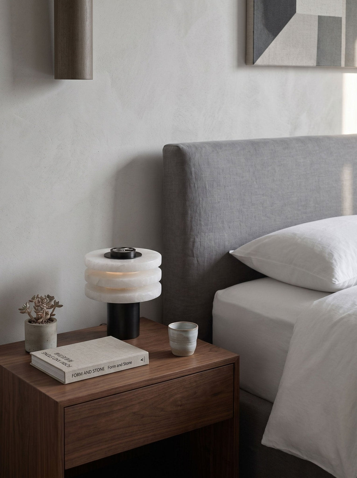 Tiered Obelisk Alabaster Table Lamp