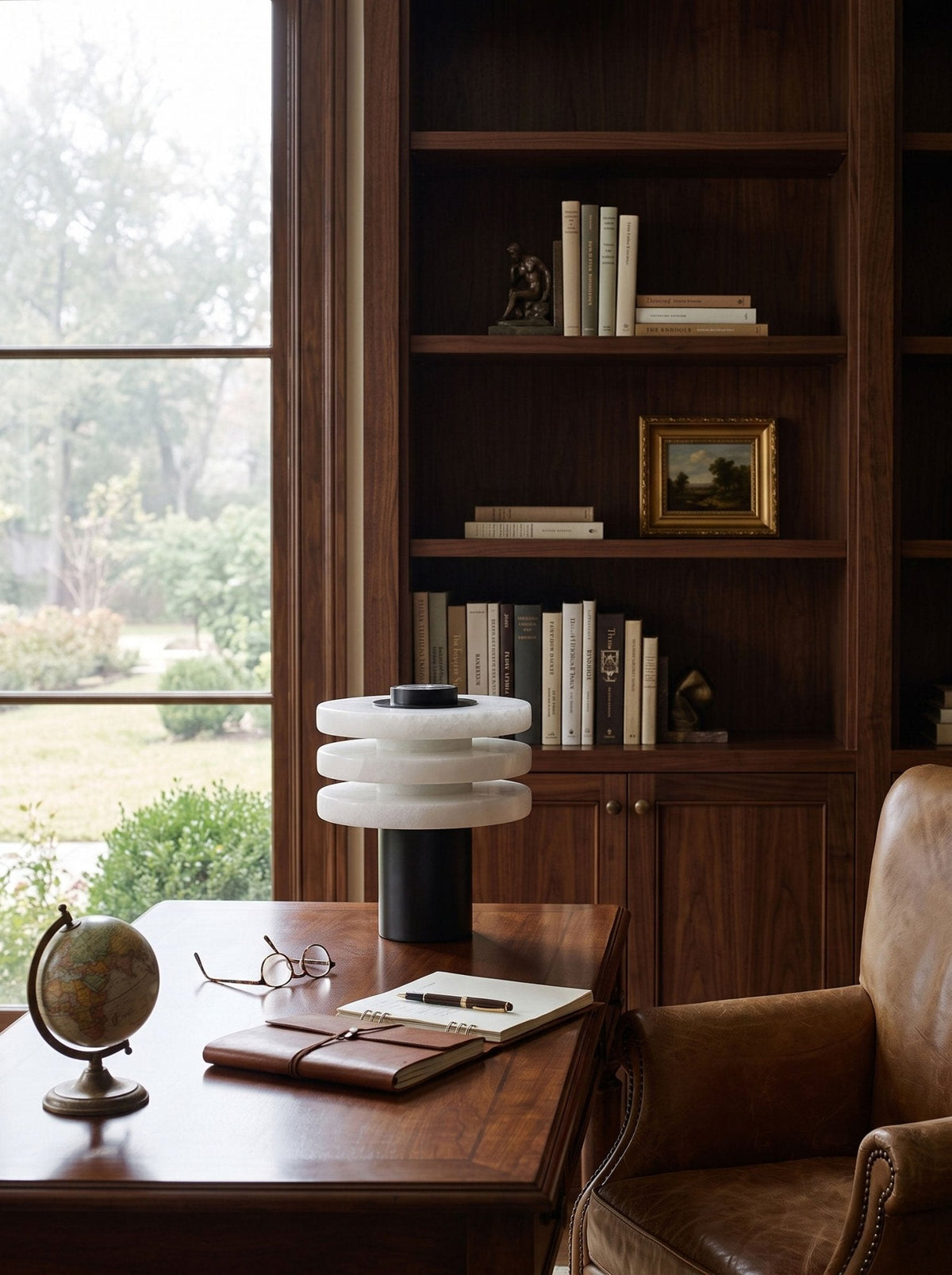 Tiered Obelisk Alabaster Table Lamp