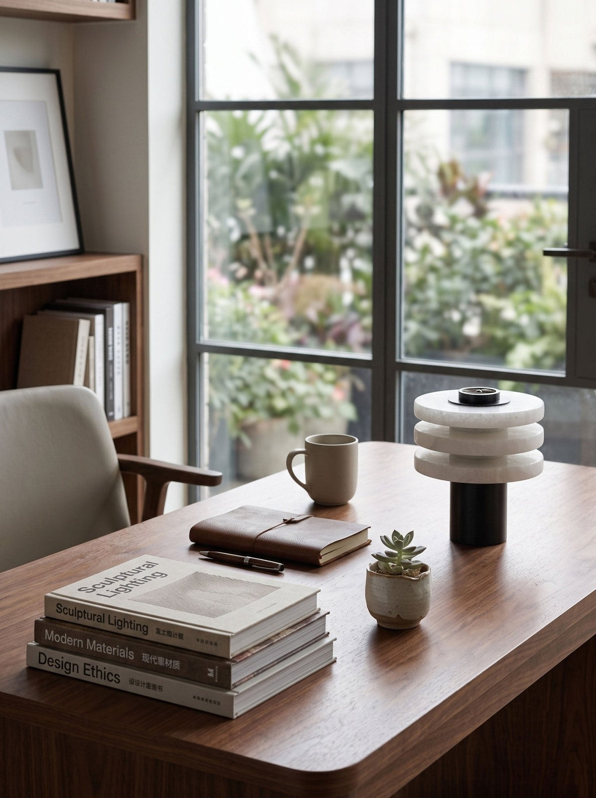 Tiered Obelisk Alabaster Table Lamp