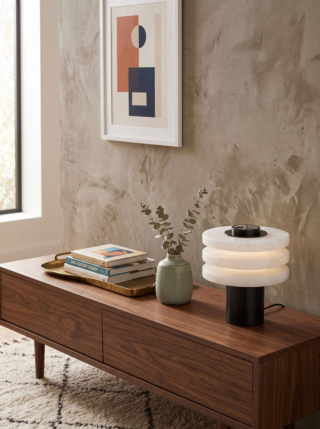 Tiered Obelisk Alabaster Table Lamp
