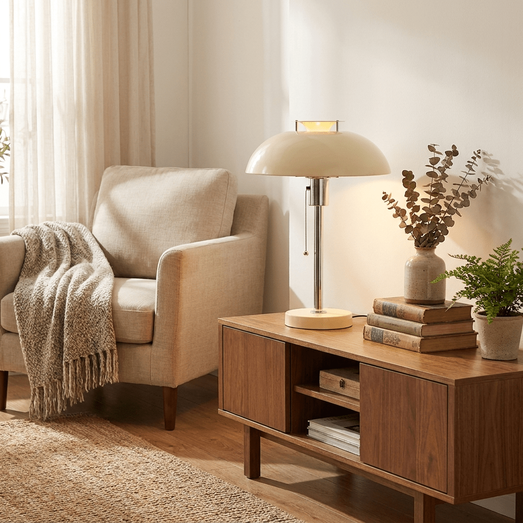 Domo Chrome Mushroom Table Lamp
