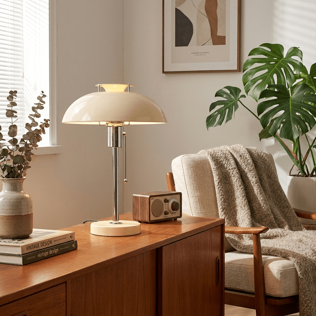 Domo Chrome Mushroom Table Lamp