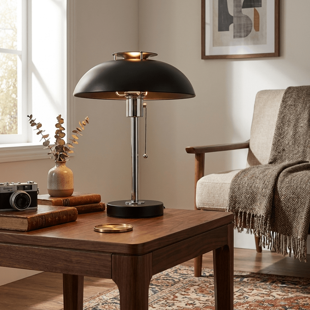 Domo Chrome Mushroom Table Lamp