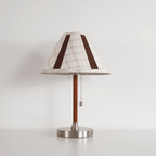 Briar Leather Trim Fabric Table Lamp