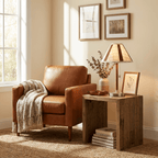 Briar Leather Trim Fabric Table Lamp