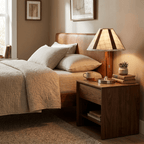 Briar Leather Trim Fabric Table Lamp