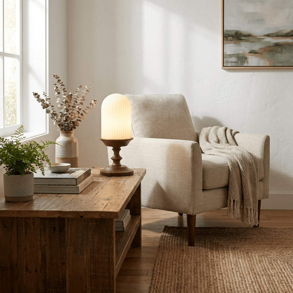 Calyra Ribbed Table Lamp