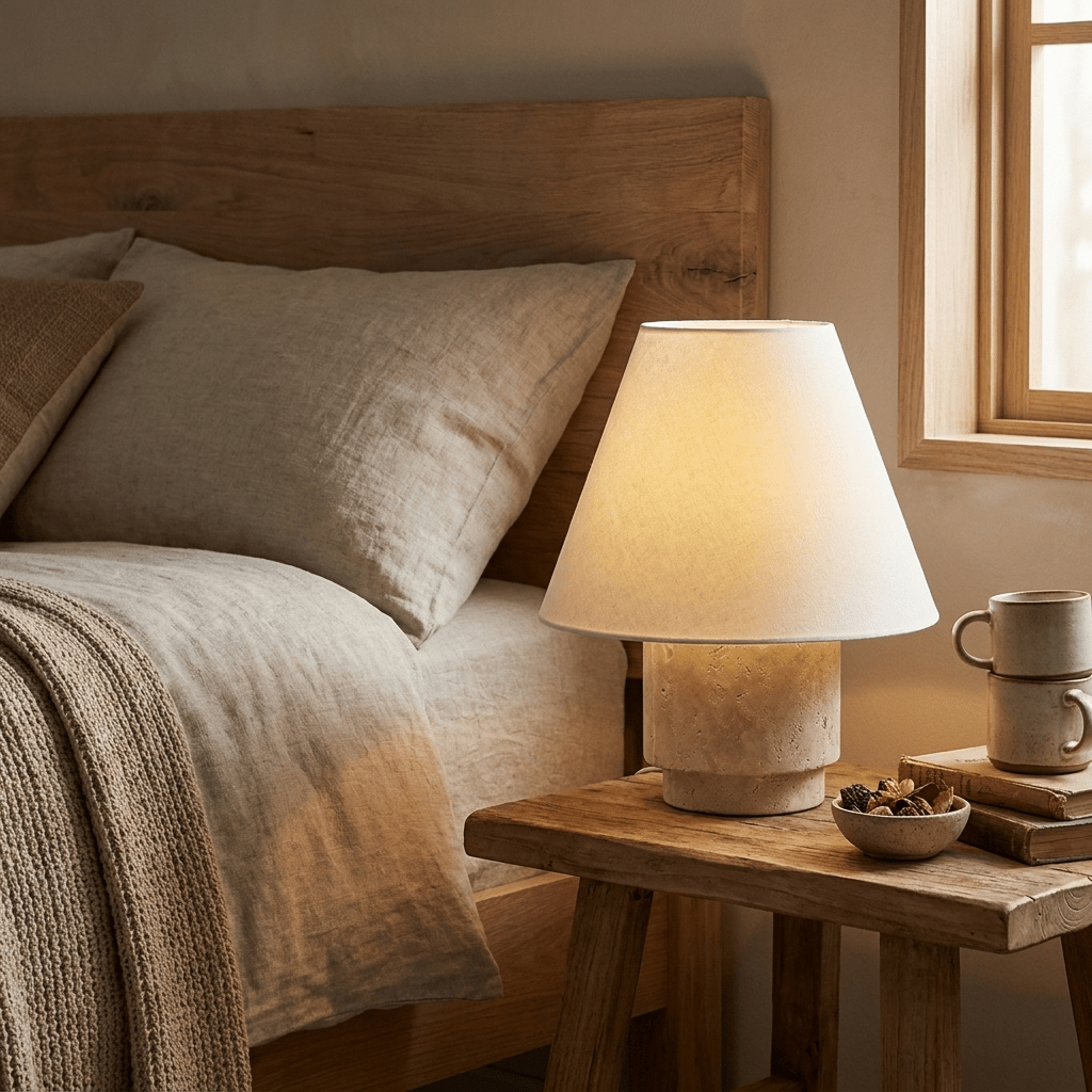 Caldera Travertine Table Lamp