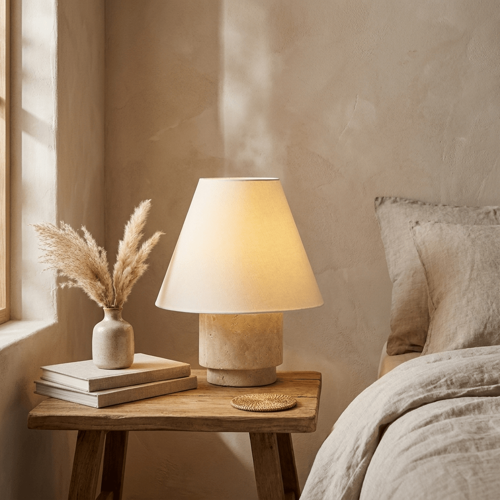 Caldera Travertine Table Lamp