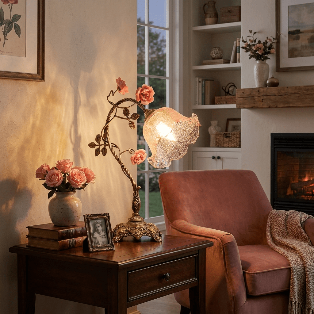 Campanella Vintage Rose Table Lamp