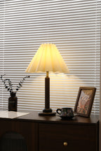 Plisse Pleated Wood Table Lamp
