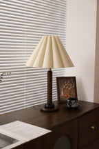 Plisse Pleated Wood Table Lamp