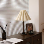 Plisse Pleated Wood Table Lamp