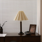 Plisse Pleated Wood Table Lamp