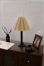 Plisse Pleated Wood Table Lamp
