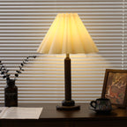 Plisse Pleated Wood Table Lamp