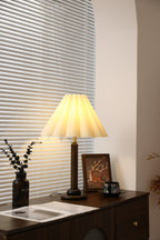 Plisse Pleated Wood Table Lamp