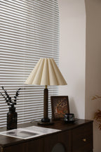 Plisse Pleated Wood Table Lamp