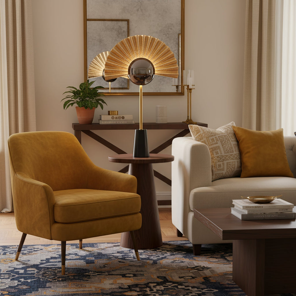 Gilded Fan Table Lamp