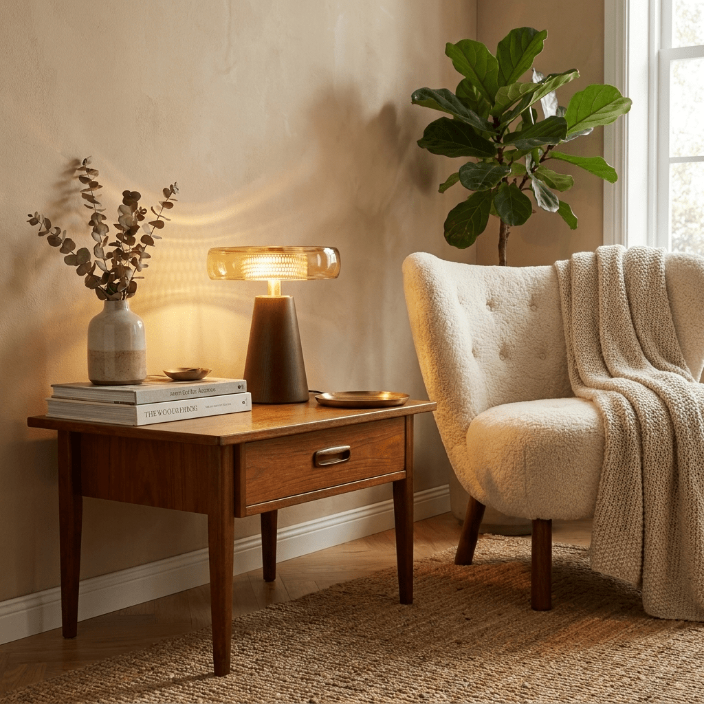 Cognac Disc Table Lamp