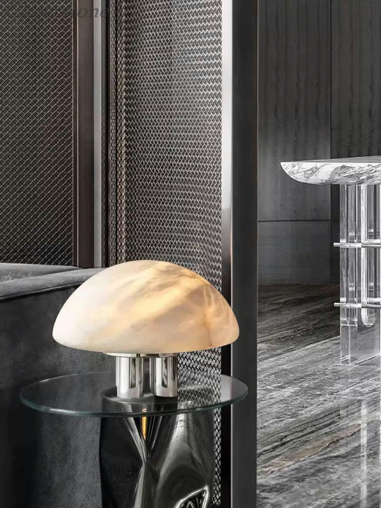 Mira Alabaster Mushroom Table Lamp