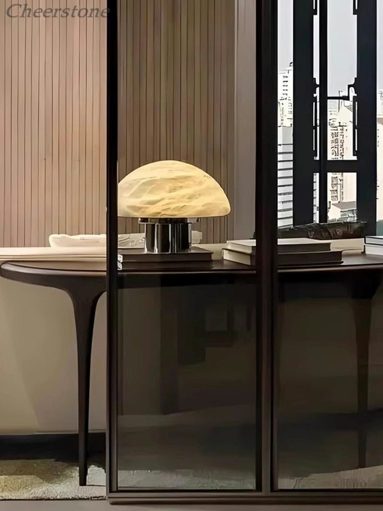 Mira Alabaster Mushroom Table Lamp