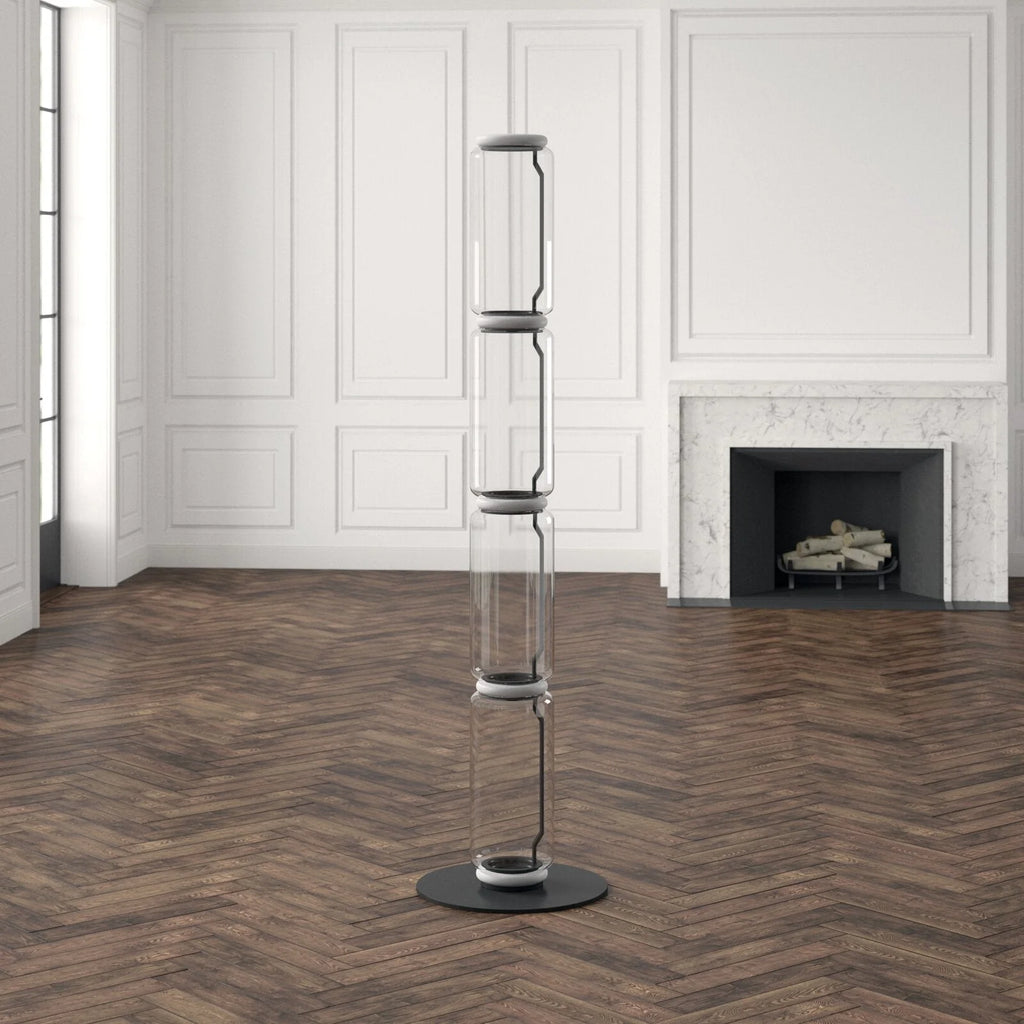 Bamboo Glass Floor Lamp